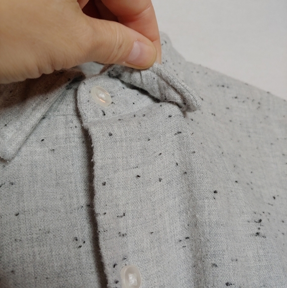 Bonobos Tailored Button‎ Down Collar Long Sleeve Shirt Gray Speckled Large Short - Picture 6 of 9
